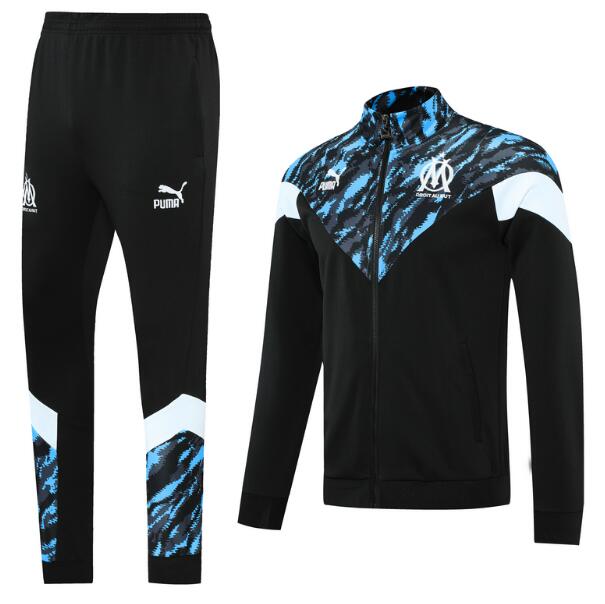 2021/22 Marseille Black Blue Training Kits Jacket with Pants